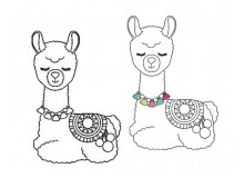 Stickdatei - Lama 1 Line Art